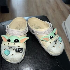 Crocs Kids' Cream and Green Clogs